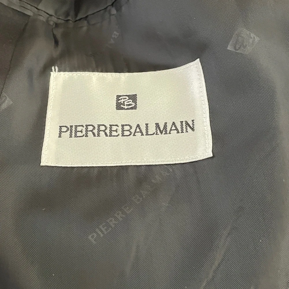 Pierre Balmain Elegant Black Tuxedo Jacket 100% wool formal 53R